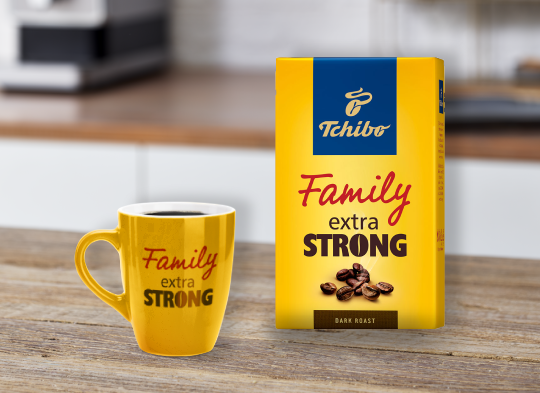 Próbáld ki az új Tchibo Family Extra Strong kávét ŐRÖLT-PÖRKÖLT formában!
